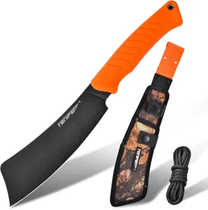 TONIFE Hercules Full Tang Knife Fixed Blade Knife with Sheath and Paracord, Bushcraft with 8Cr14MoV Chopping Blade for Outdoor Camping Survival