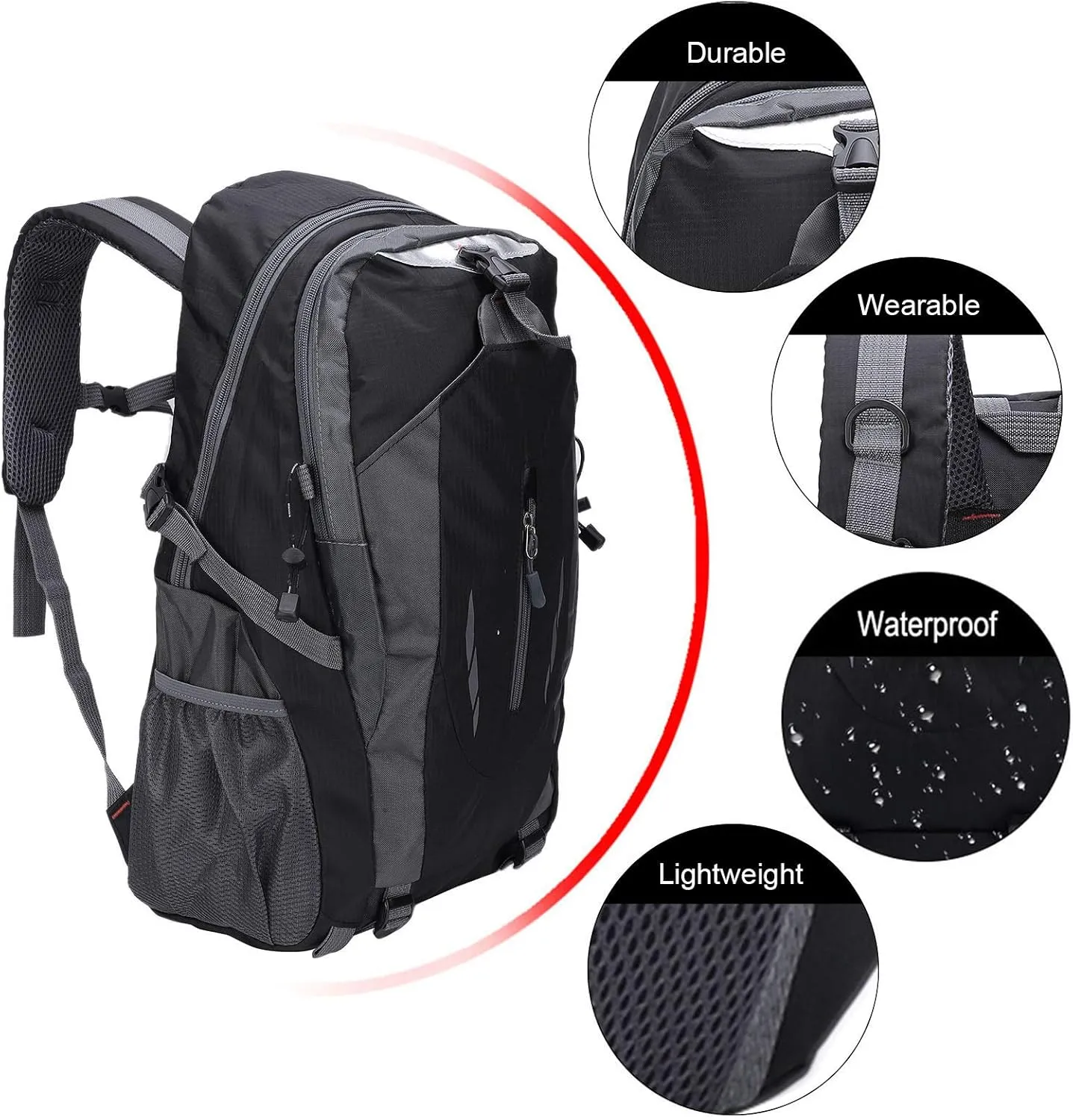 Topyond 6 Colors 40L Travel Backpack, Climbing Bag, Hiking Backpack, Waterproof Backpack Shoulder Bag for Outdoor Climbing