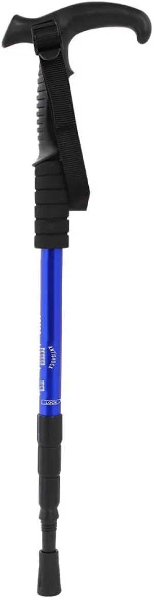 Topyond Durable Aluminum Alloy Telescopic Walking Cane Stick Lightweight, Anti-Skid, Adjustable for Elderly, Hiking, and Mountaineering(Blue)