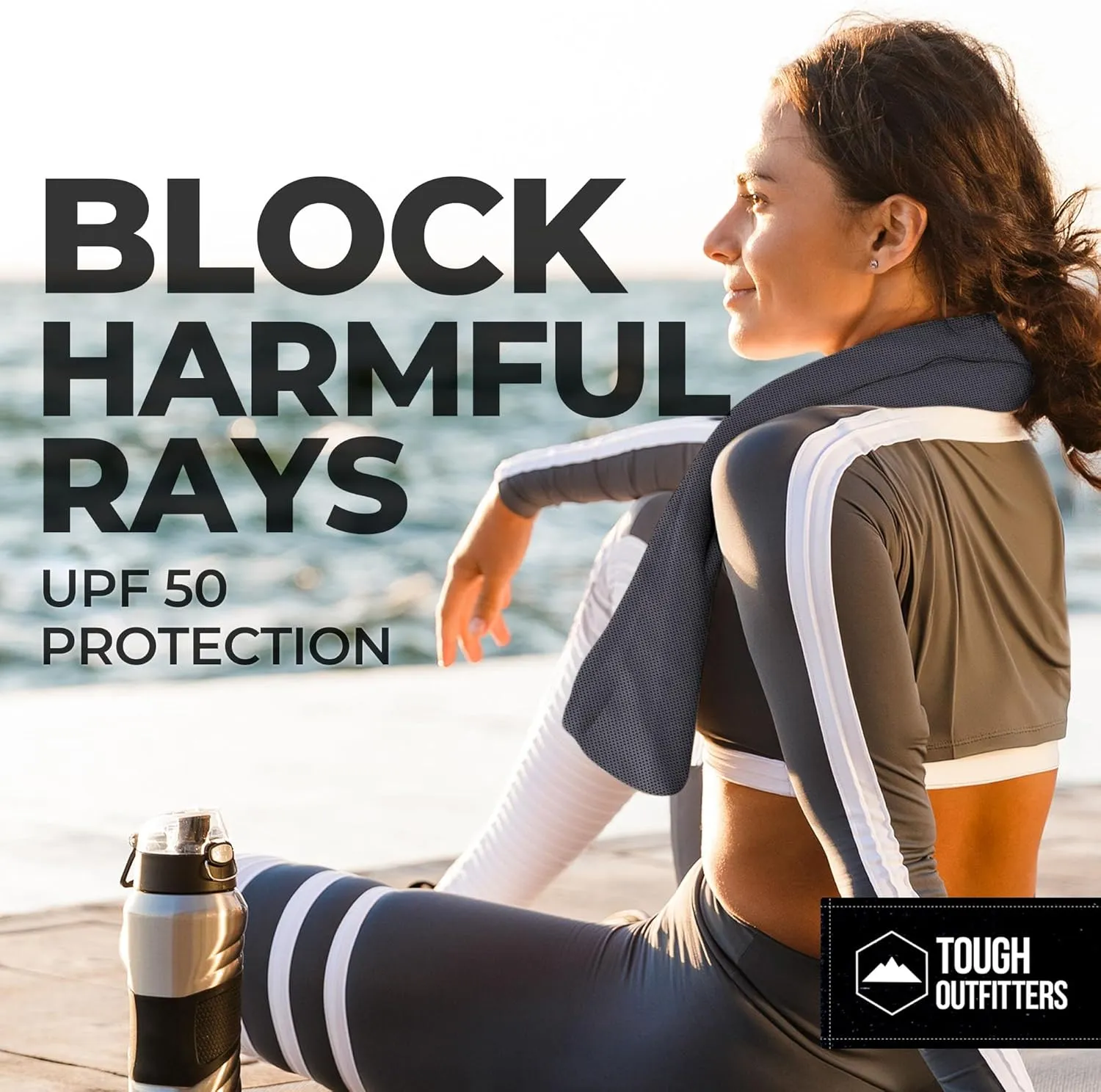 Tough Outdoors Cooling Towel - Cooling Towels for Neck & Face - Ice Wrap & Sweat Rag for Camping Gym Yoga & Sports - Workout Towel for Gym Sweat - Cool Towels for Extreme Heat