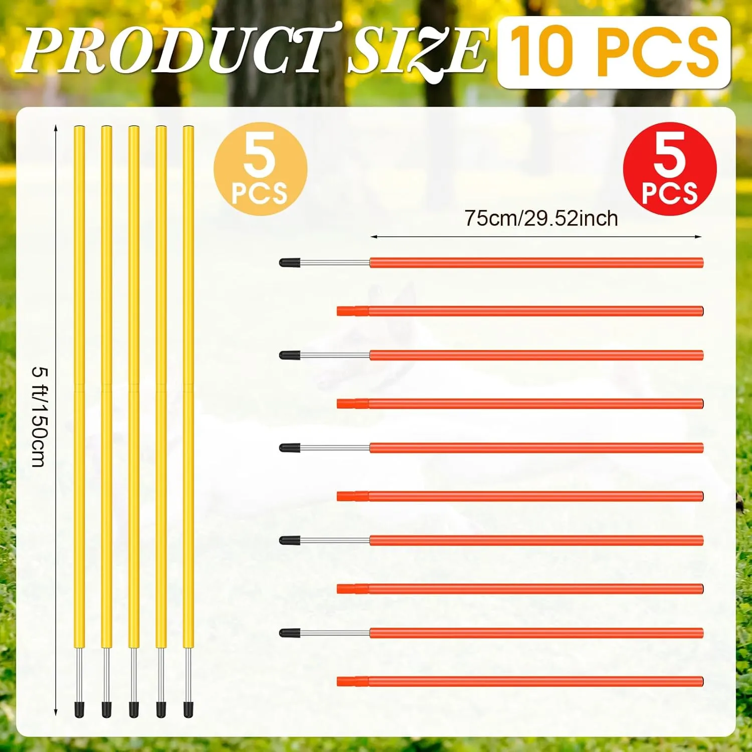 Training Agility Poles 5ft Adjustable Soccer Training Poles Soccer Practice Sticks Sports Speed and Agility Practice Equipment for Outdoor Speed Sport Drills