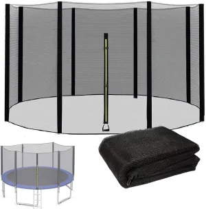 Trampoline Hmpet Trampoline Net Ø 183 244 305 366 Cm Replacement Net for Garden Trampoline 6 8 Stakes Outdoor Net Tear Proof Replacement Part UV Resistant
