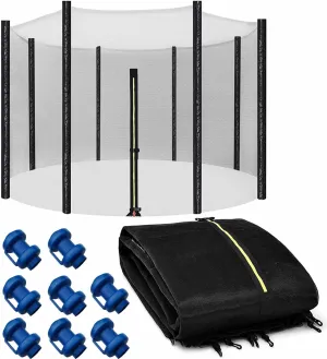 Trampoline Net Replacement Safety Enclosure Net Netting - 8FT 10FT 12FT 13FT 14FT Plum Trampoline Net with Double Headed Zippers, UV Resistant, Breathable, Easy to Fit (Size : 12FT 8 Poles)