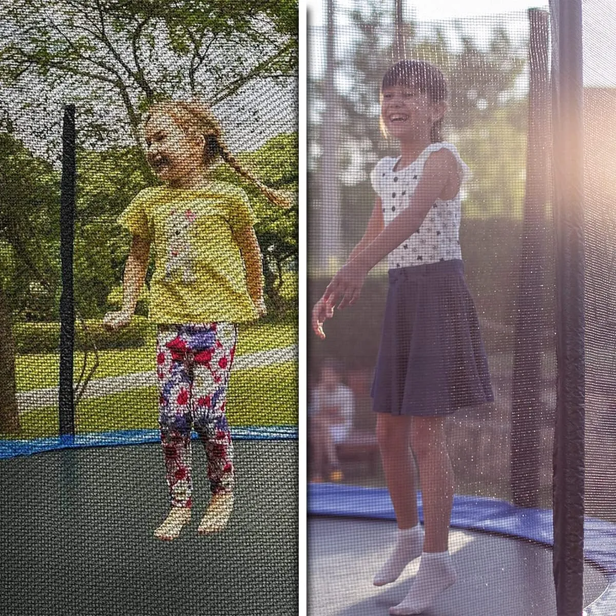 Trampoline Net Replacement Safety Net Enclosure for 6—16 FT with 6 or 8 or 12 Poles, Breathable, Tear-Resistant (Net Only)