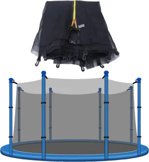 Trampoline Net Replacement Safety Net Enclosure for 6—16 FT with 6 or 8 or 12 Poles, Breathable, Tear-Resistant (Net Only)