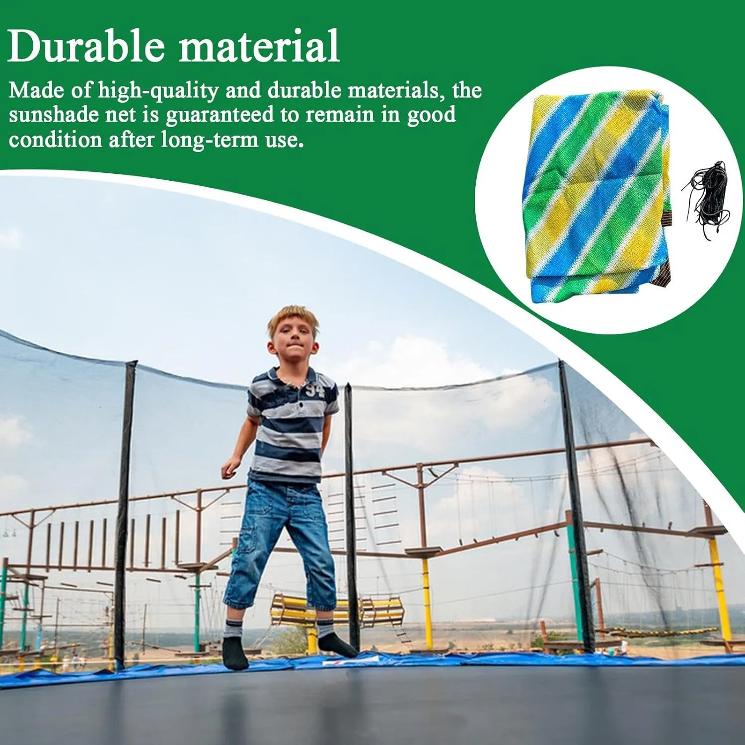 Trampoline Shade Cover – Backyard Trampoline Shelter | UV Protection Canopy for 12ft-15ft Round Trampolines | Weather-Resistant Sunshade with Ventilation | Durable, Outdoor Play Accessory for Kids