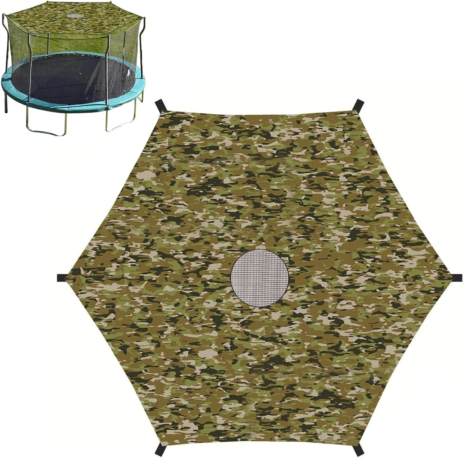 Trampoline Shade Cover - Trampoline Tent for 6ft 8ft 10ft 12ft 14ft 15ft 16ft Sun-Protection Trampolines Canopy - Anti-UV Sun Protection Dust Trampoline Accessories,14FT~8 Poles