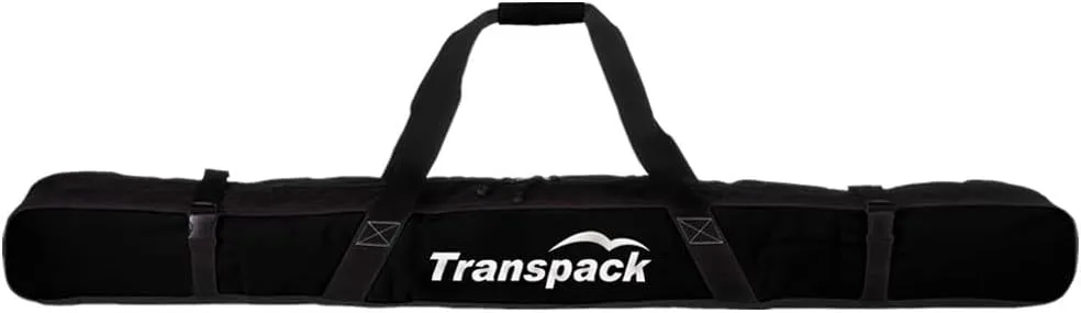 TRANSPACK Super Tough Water-Resistant Lightweight Compact Padded Travel Ski Bag Designed for a Single Pair of Skis, Available in Different Length Options: 152 cm, 168 cm, 182 cm, 192 cm