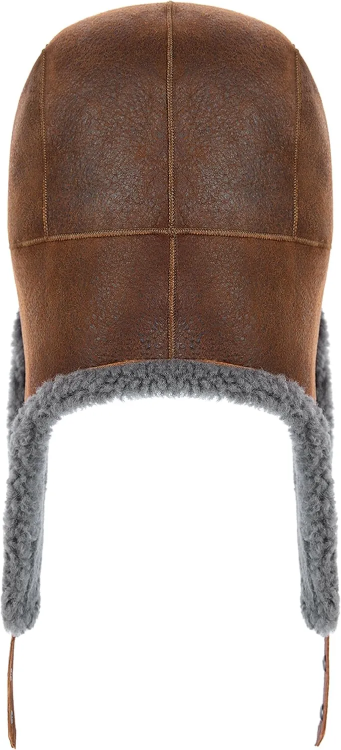 Trapper Hat with 100% Natural Genuine Fur - Winter Aviator Hat with Ear Flaps for Men and Women