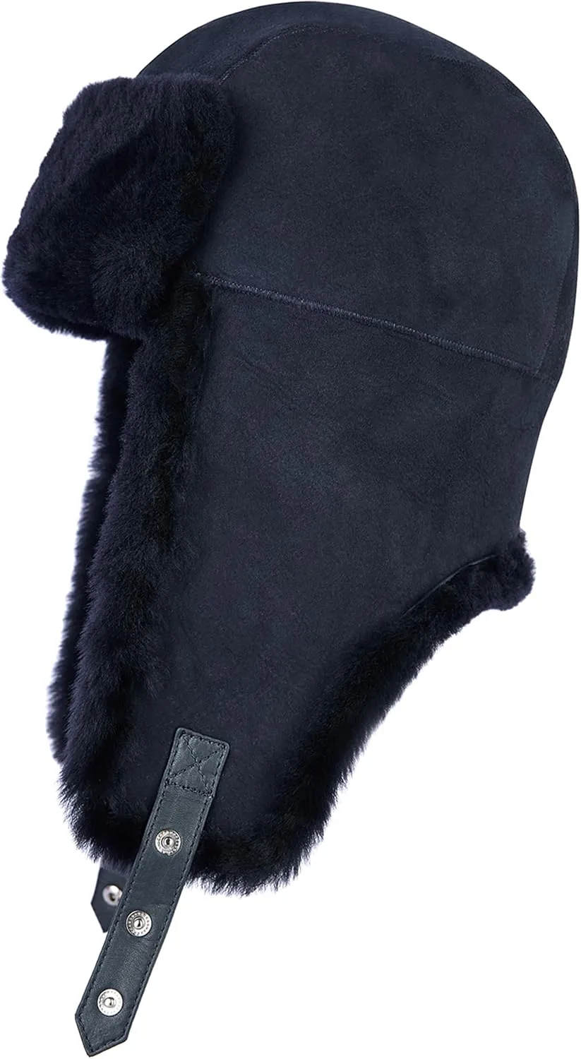 Trapper Hat with 100% Natural Genuine Fur - Winter Aviator Hat with Ear Flaps for Men and Women