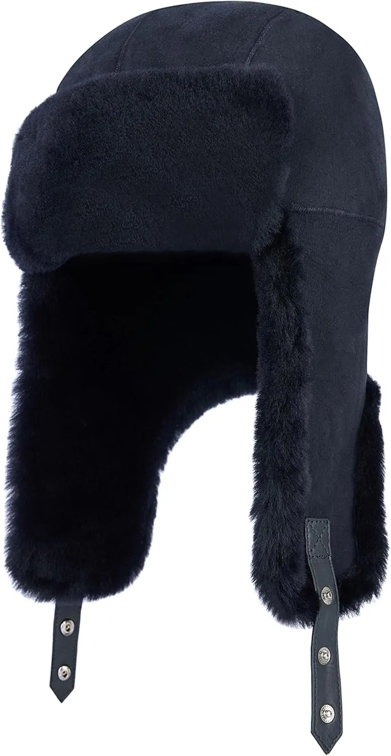 Trapper Hat with 100% Natural Genuine Fur - Winter Aviator Hat with Ear Flaps for Men and Women