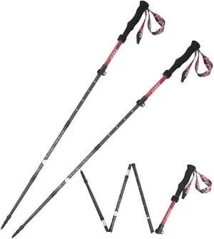 Trekking Poles Collapsible Lightweight Carbon Alloy High Strength Wear Resistance Cross The River Ultralight Mountaineering Comfortable with Shock-Absorbent 2PCS Accessories&Carry Bags