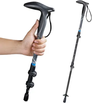Trekking Poles Made of 3k Carbon Fiber - Folding, with Quick Flip Lock System,Cork and T Handle Ultralight Collapsible Stick for Nordic Travel Hiking