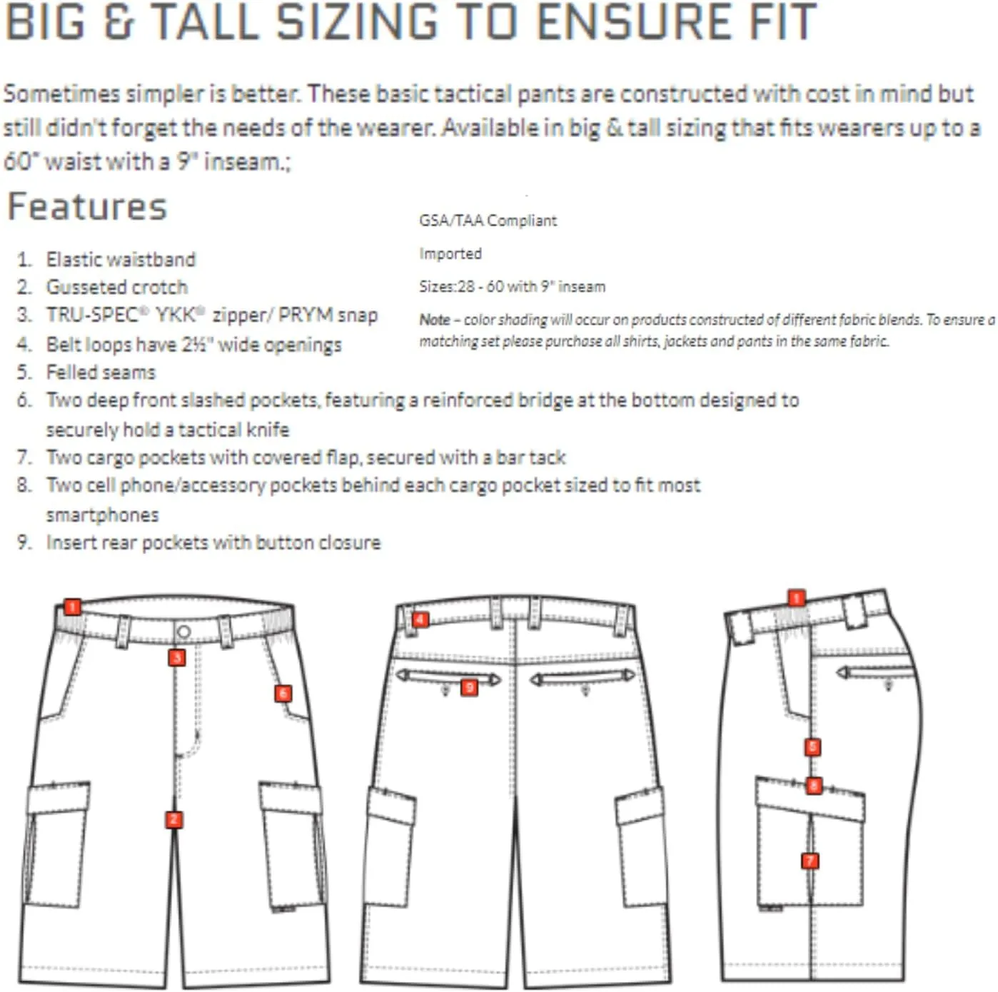 Tru-Spec Men's 24-7 Series Simply Tactical Cargo Short