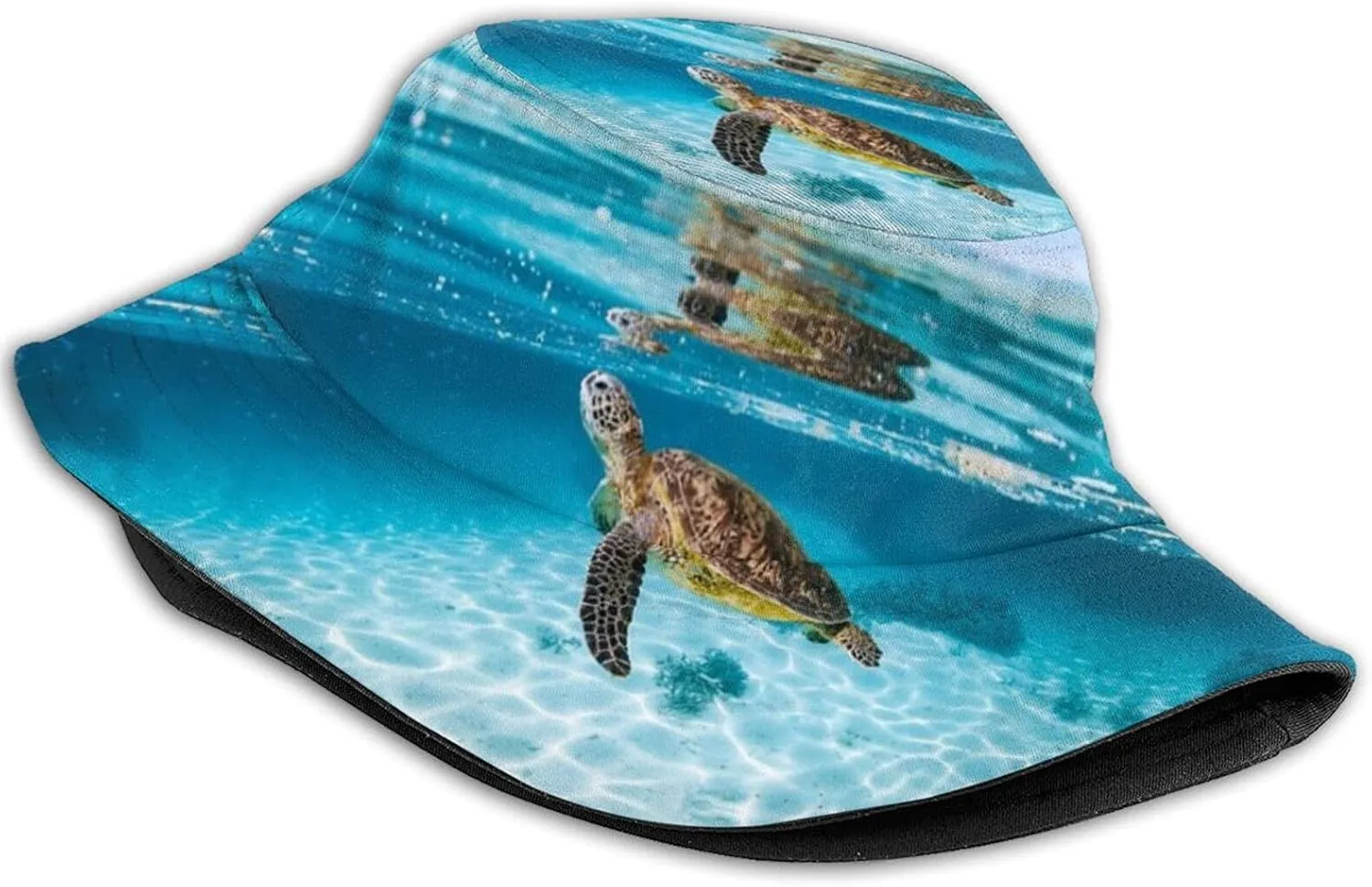 Turtle Bucket Hats Sea Animal Fishman Hat Cool Print Sun Hats Beach Hat Breathable Packable