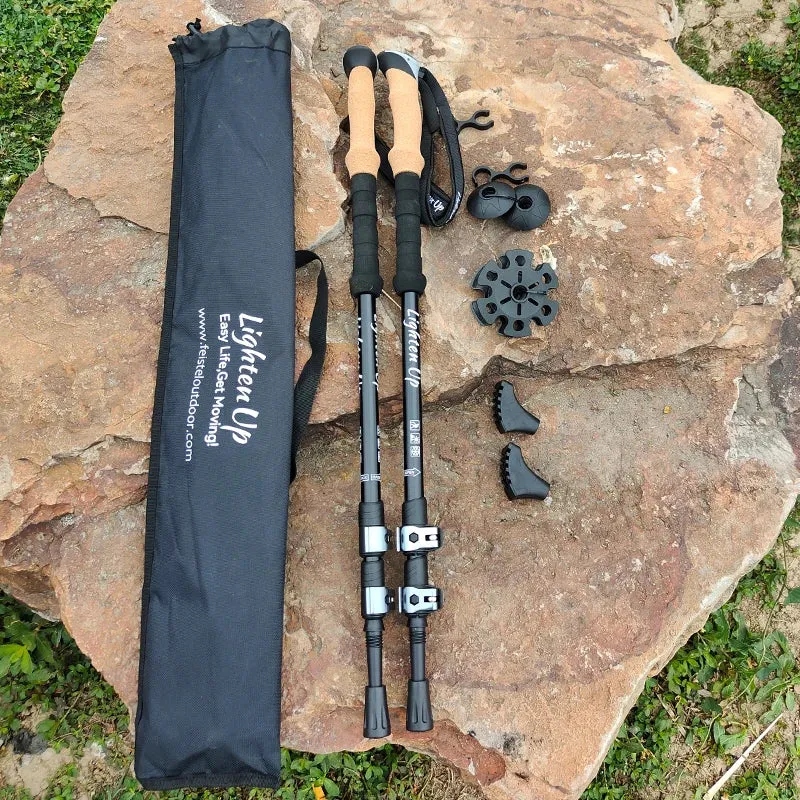 Ultralight Adjustable Aluminum Trekking Poles: Nordic Walking Sticks
