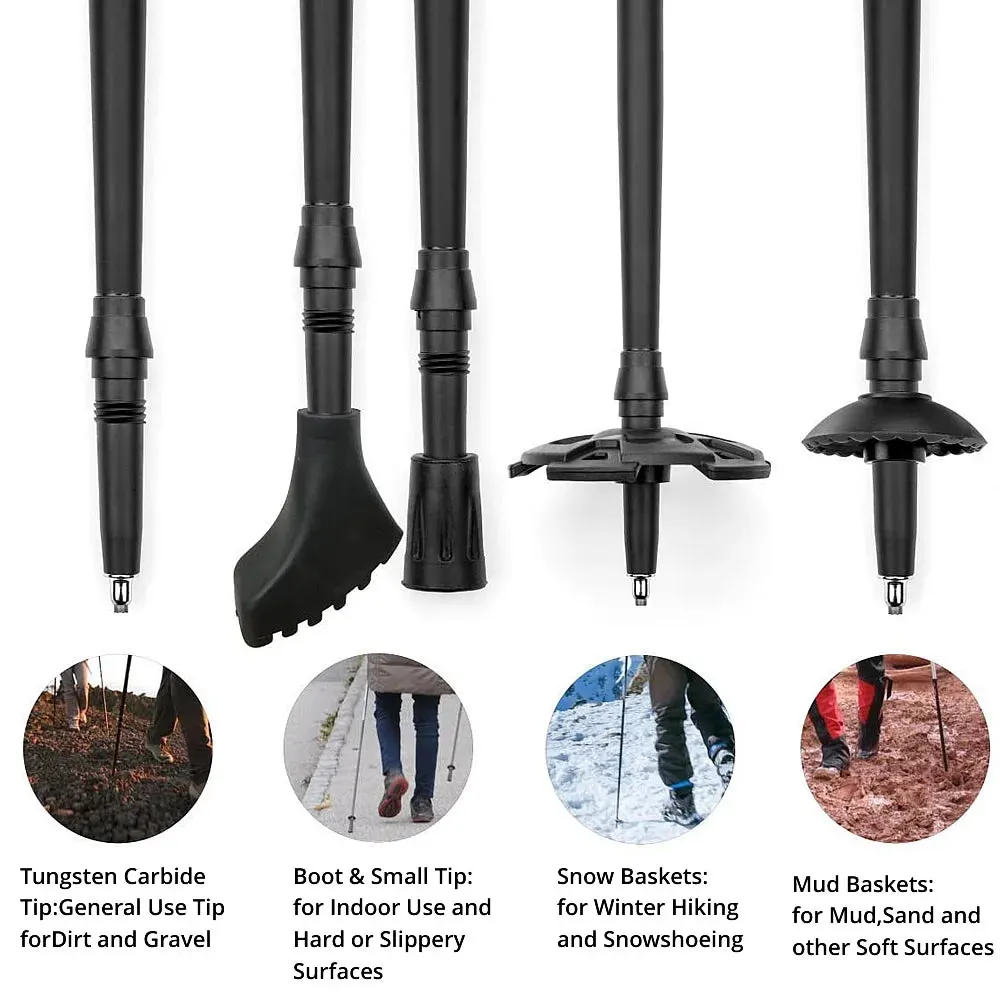 Ultralight Carbon Fiber Trekking Poles: Folding Hiking & Nordic Walking