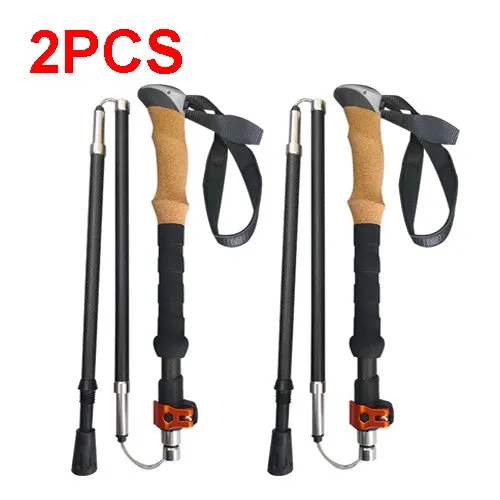 Ultralight Carbon Fiber Trekking Poles: Folding Hiking & Nordic Walking