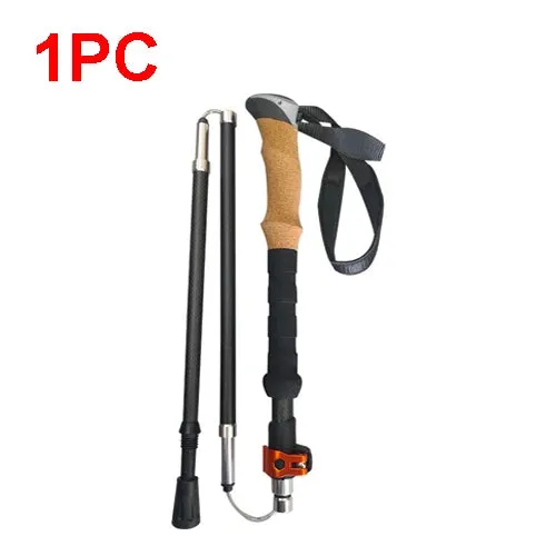Ultralight Carbon Fiber Trekking Poles: Folding Hiking and Nordic Walking Sticks with Quick Flip-Lock