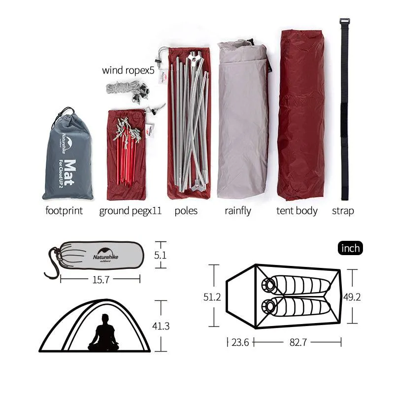 Ultralight Trekking Poles（A Pair）Pllus Cloud up 2P Tent Plus 4 in 1 Camping Set