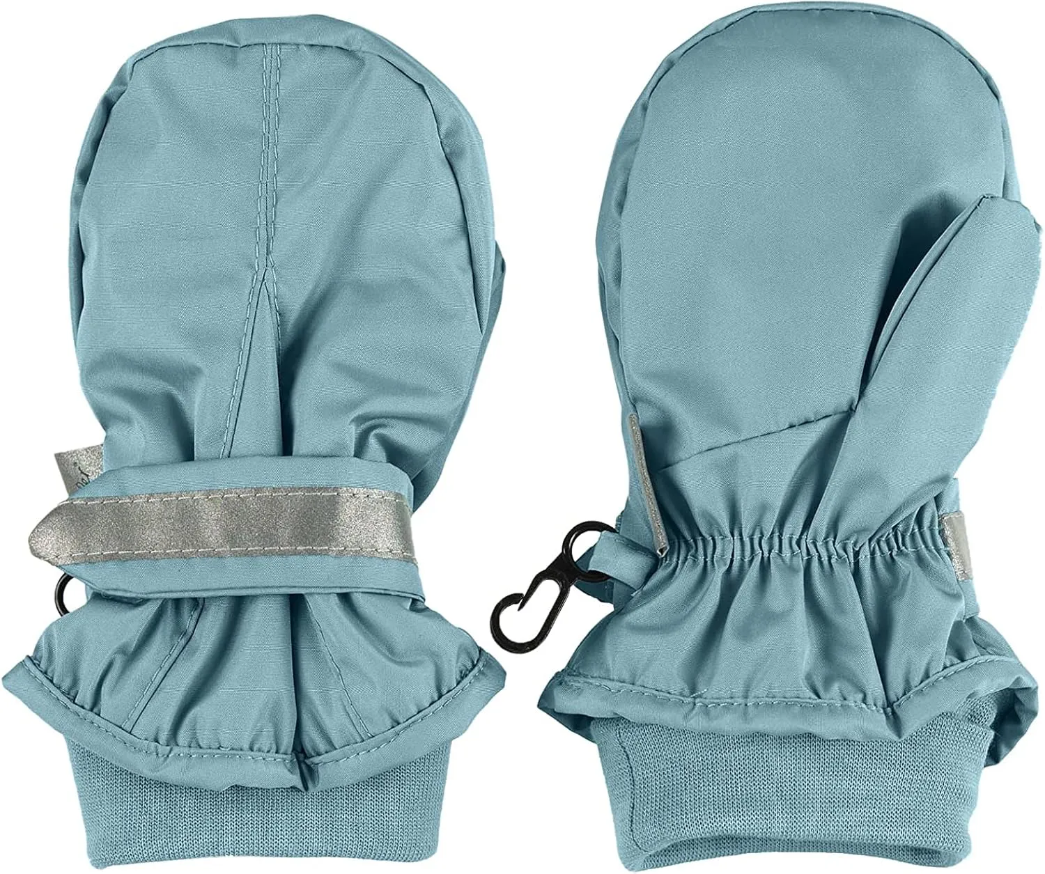 Unisex - Kids Fäustlinge mit Daumen, Klettverschluss mit Refletierendem Streifen Mittens