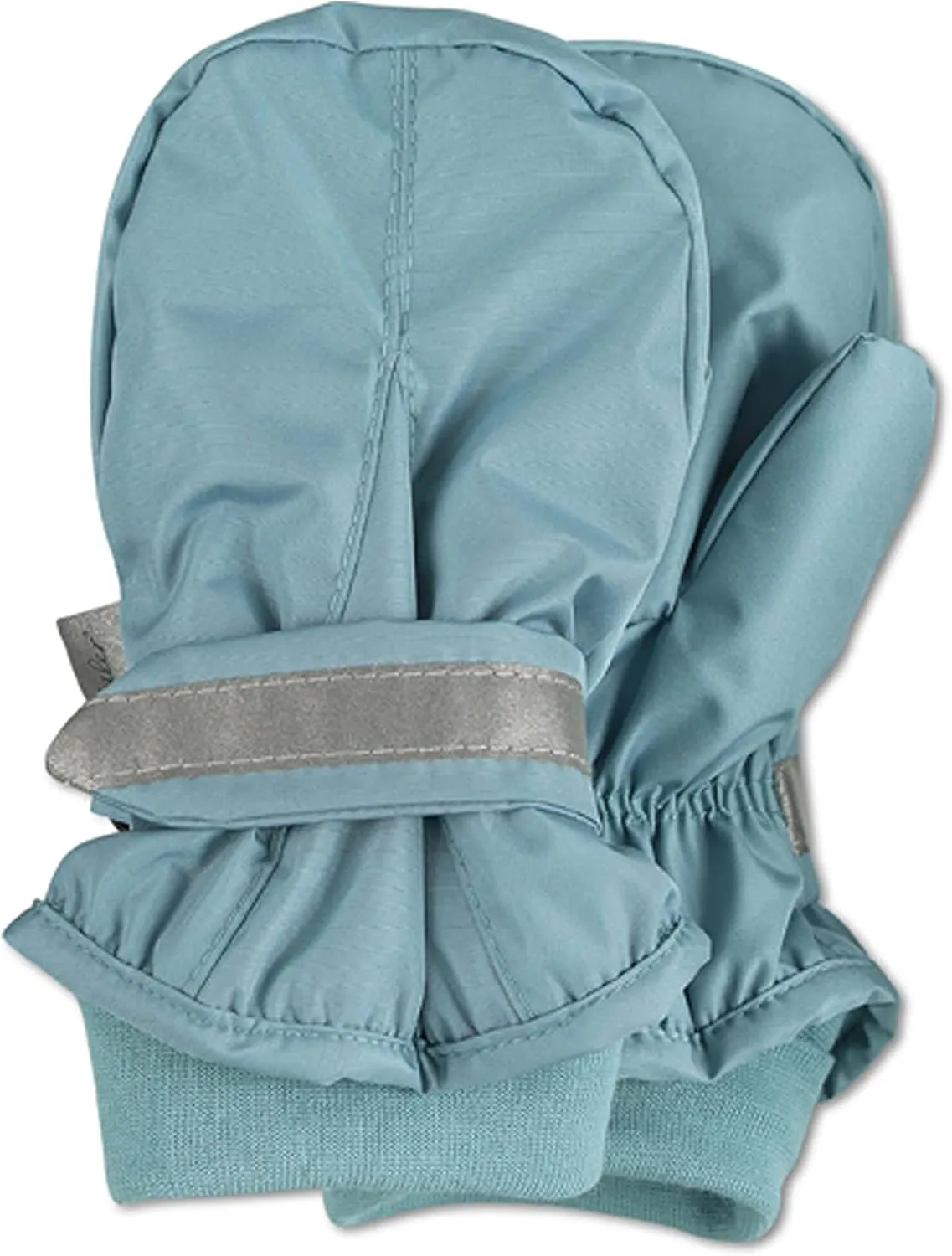 Unisex - Kids Fäustlinge mit Daumen, Klettverschluss mit Refletierendem Streifen Mittens