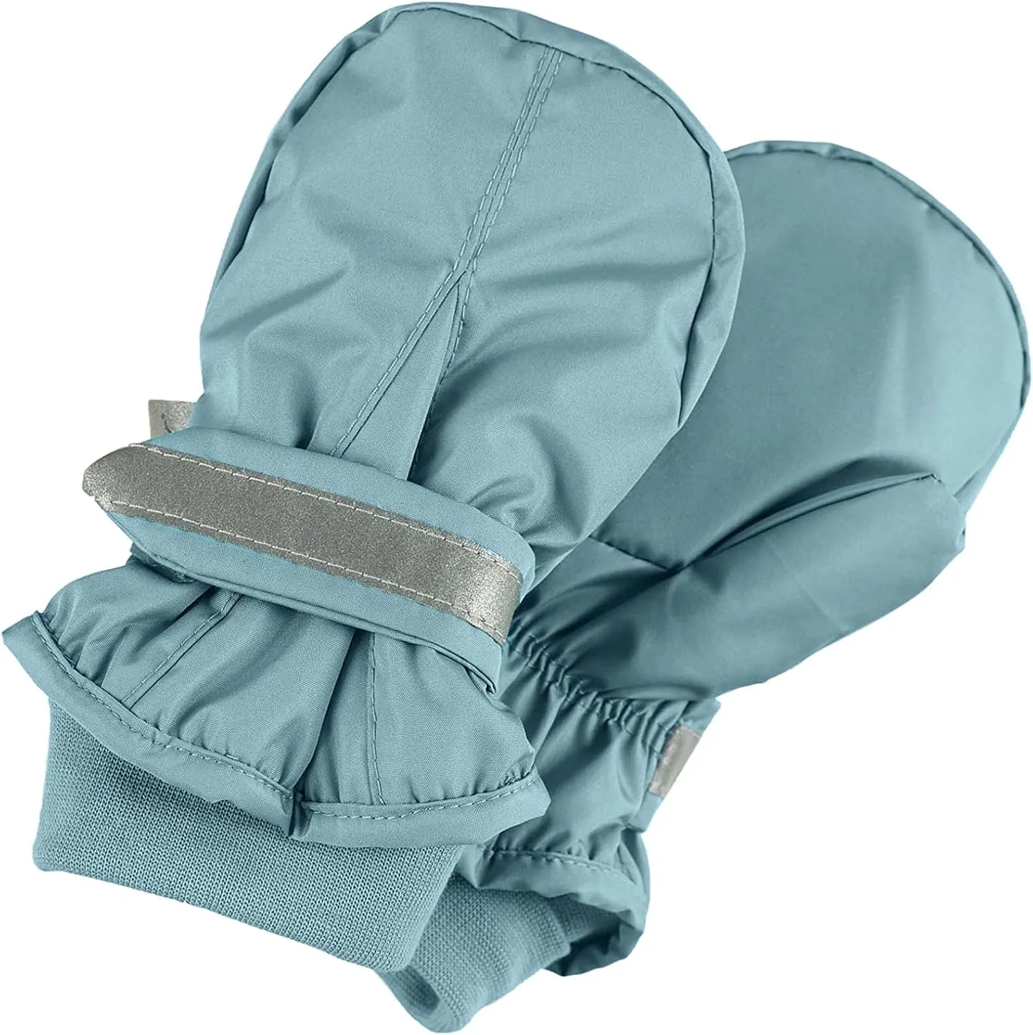 Unisex - Kids Fäustlinge mit Daumen, Klettverschluss mit Refletierendem Streifen Mittens