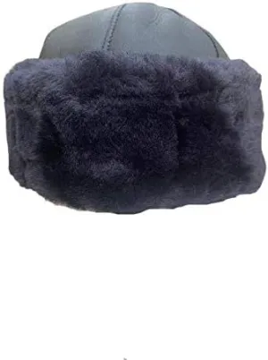 Unisex Sheepskin Beanie Hat -Russian Trapper Ushanka Aviator Winter hat
