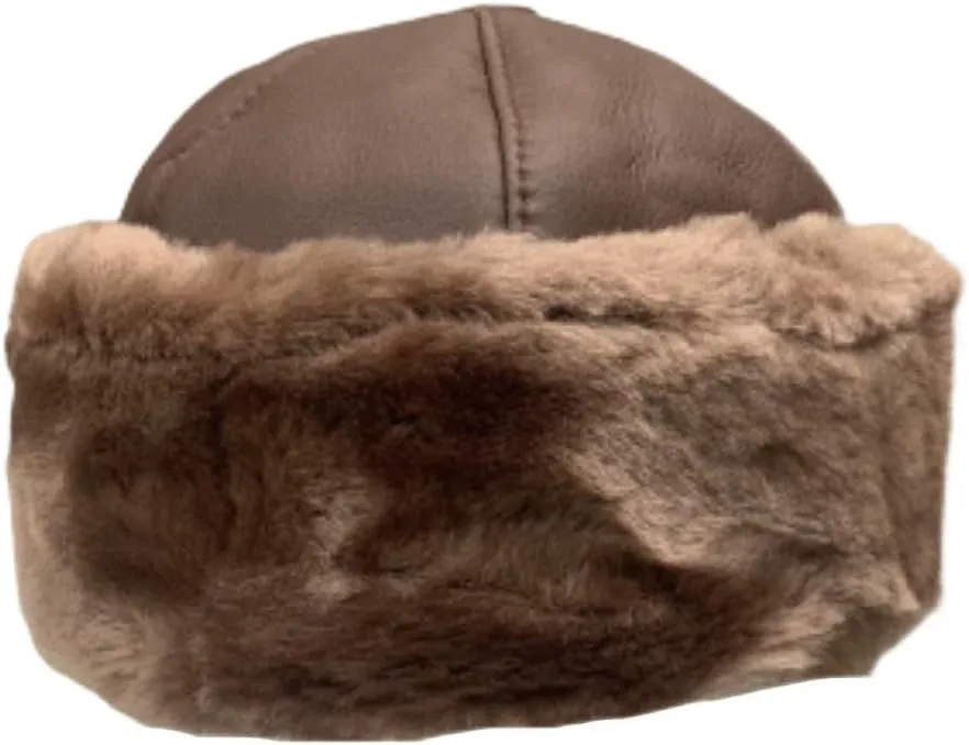 Unisex Sheepskin Beanie Hat -Russian Trapper Ushanka Aviator Winter hat