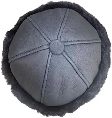 Unisex Sheepskin Beanie Hat -Russian Trapper Ushanka Aviator Winter hat