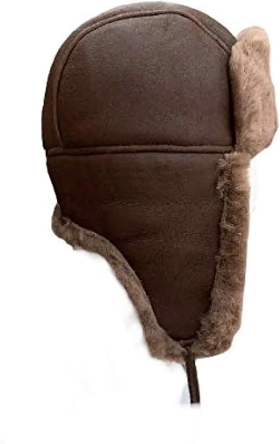 Unisex Sheepskin Trapper Hat Russian Ushanka Aviator Fur hat Winter hat