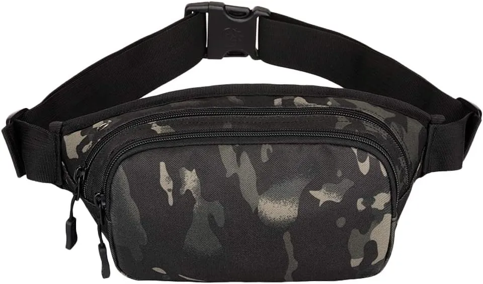 UNISTRENGH Fanny Pack Tactical Military Waist Pack Bag Waterproof Hip Belt Pouch for Outdoor Hunting Camping Trekking Climbing Bumbag