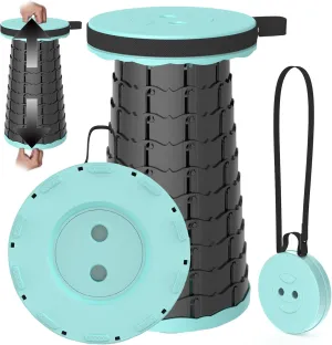 Upgraded Collapsible Stool, Lightweight Yet Sturdy with Load Capacity 400lbs, Portable Folding Telescoping Stool for Camping, Fishing, Hiking, BBQ