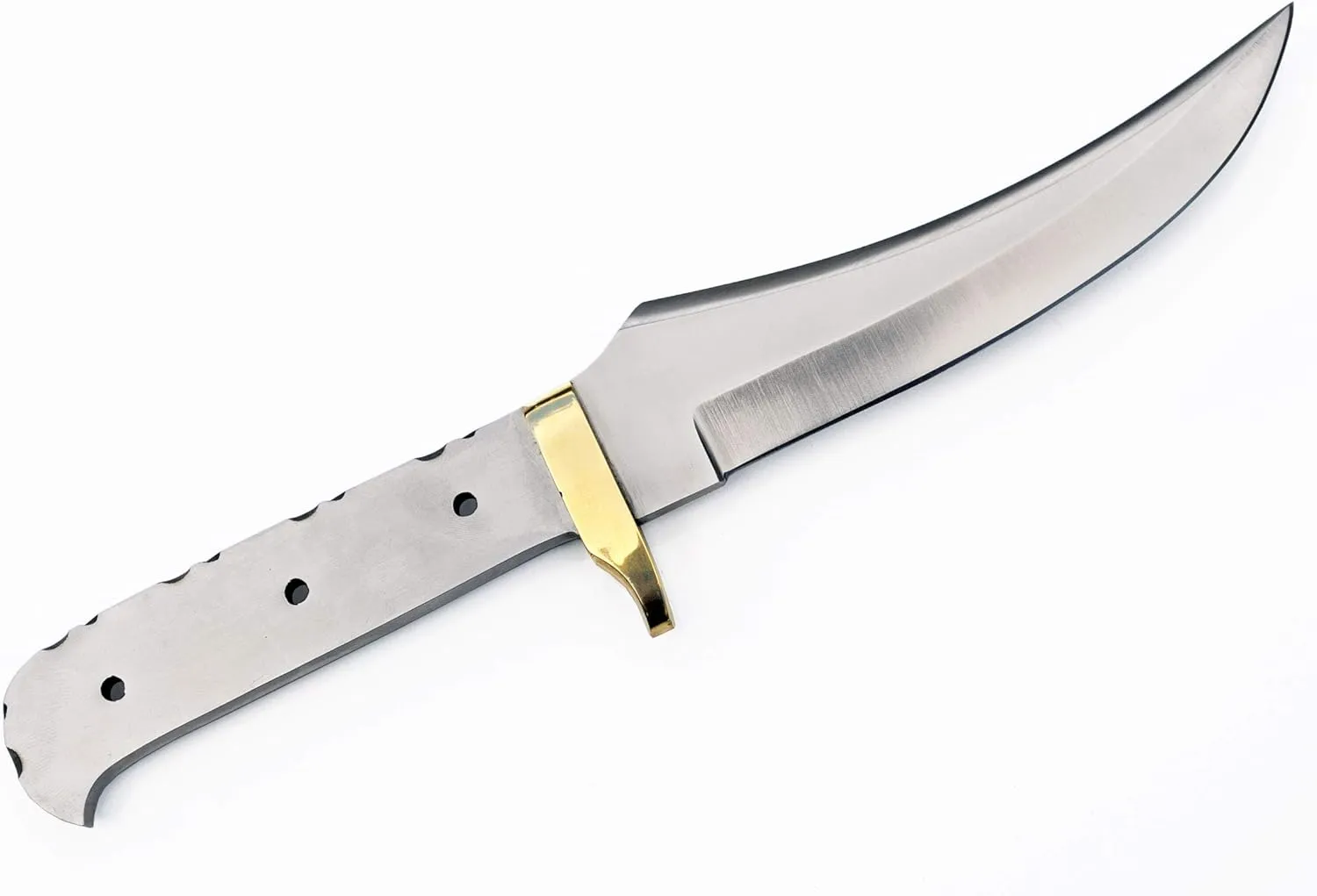 Upswept Skinner 1095 High Carbon Steel Knife Blank  Brass Finger Guard for Custom Making Knives Blade Blades Blanks Hunting