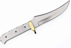Upswept Skinner 1095 High Carbon Steel Knife Blank  Brass Finger Guard for Custom Making Knives Blade Blades Blanks Hunting