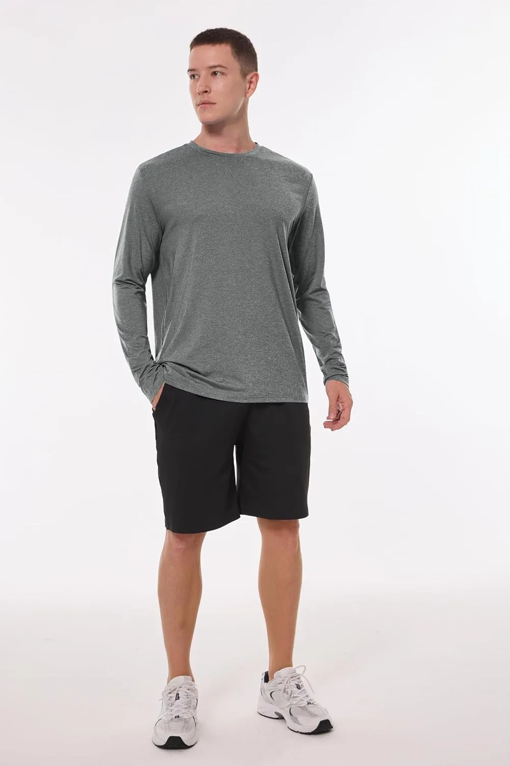 URATOT Long Sleeve Tee Shirts for Men Moisture Wicking Quick Dry Long Sleeve Sun Protection T-Shirts for Running