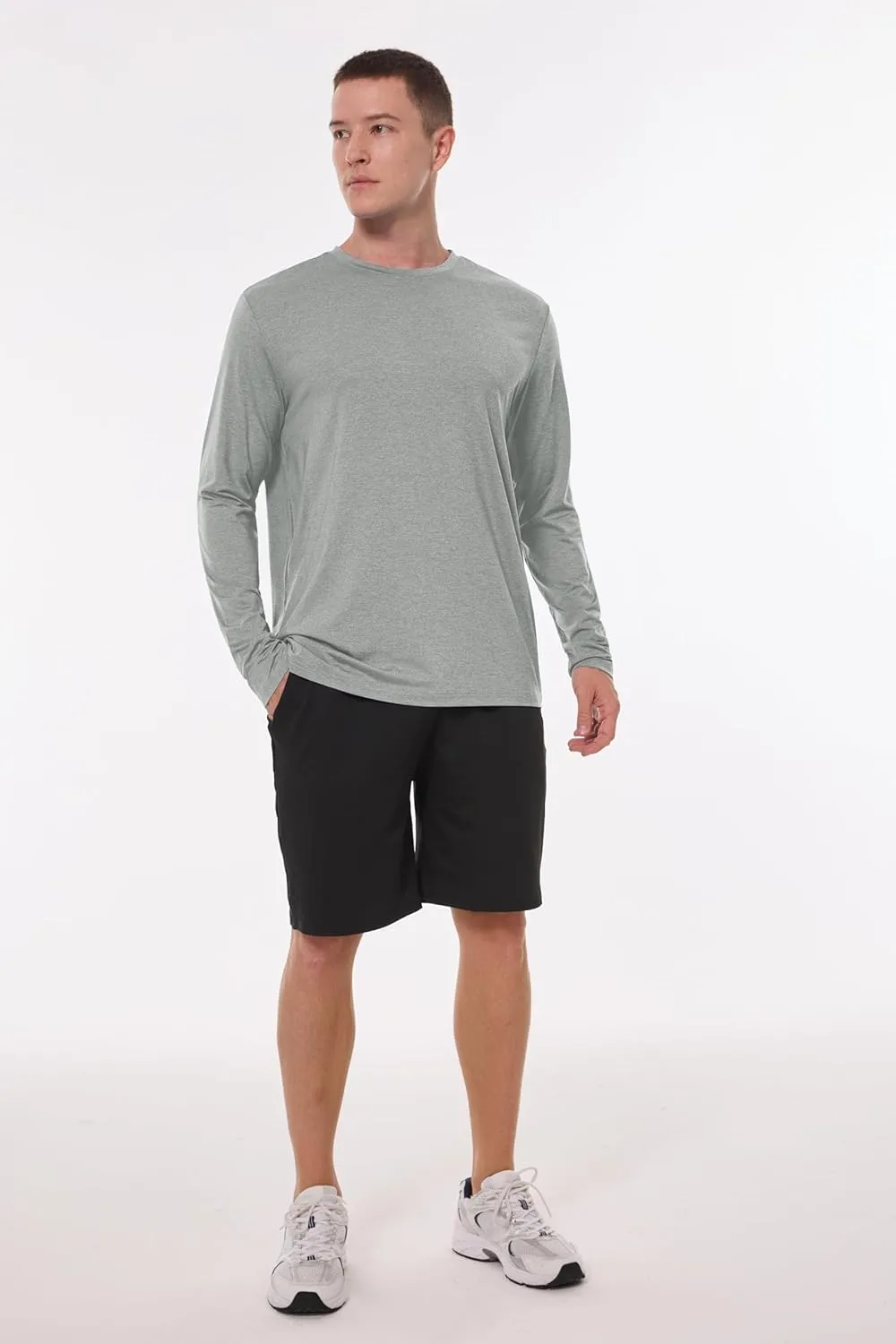 URATOT Long Sleeve Tee Shirts for Men Moisture Wicking Quick Dry Long Sleeve Sun Protection T-Shirts for Running