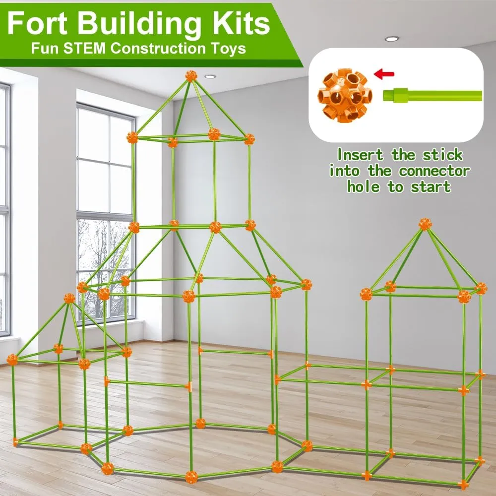 V-Opitos 180 Pack Fort Building Kits for Kids Age 4, 5, 6, 7, 8  Years Old, Creative Building Toys for DIY Castles, Tunnels, Play Tent, Ideal Christmas, Birthday Gifts for Boys & Girls
