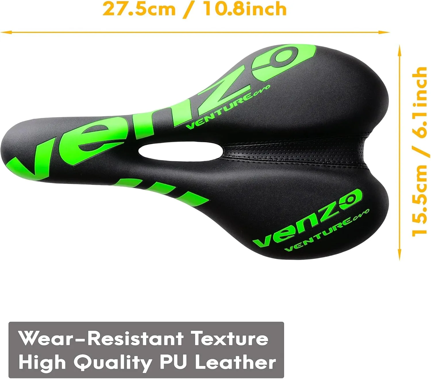 Venzo Comfortable Saddle Bike Seat | Soft & Durable Bicycle Seat for MTB, Road, Exercise, Trekking, Folding, Hybrid & Cruiser Bikes | Breathable & Ergonomic Design Bike Saddle for Lower Resistance