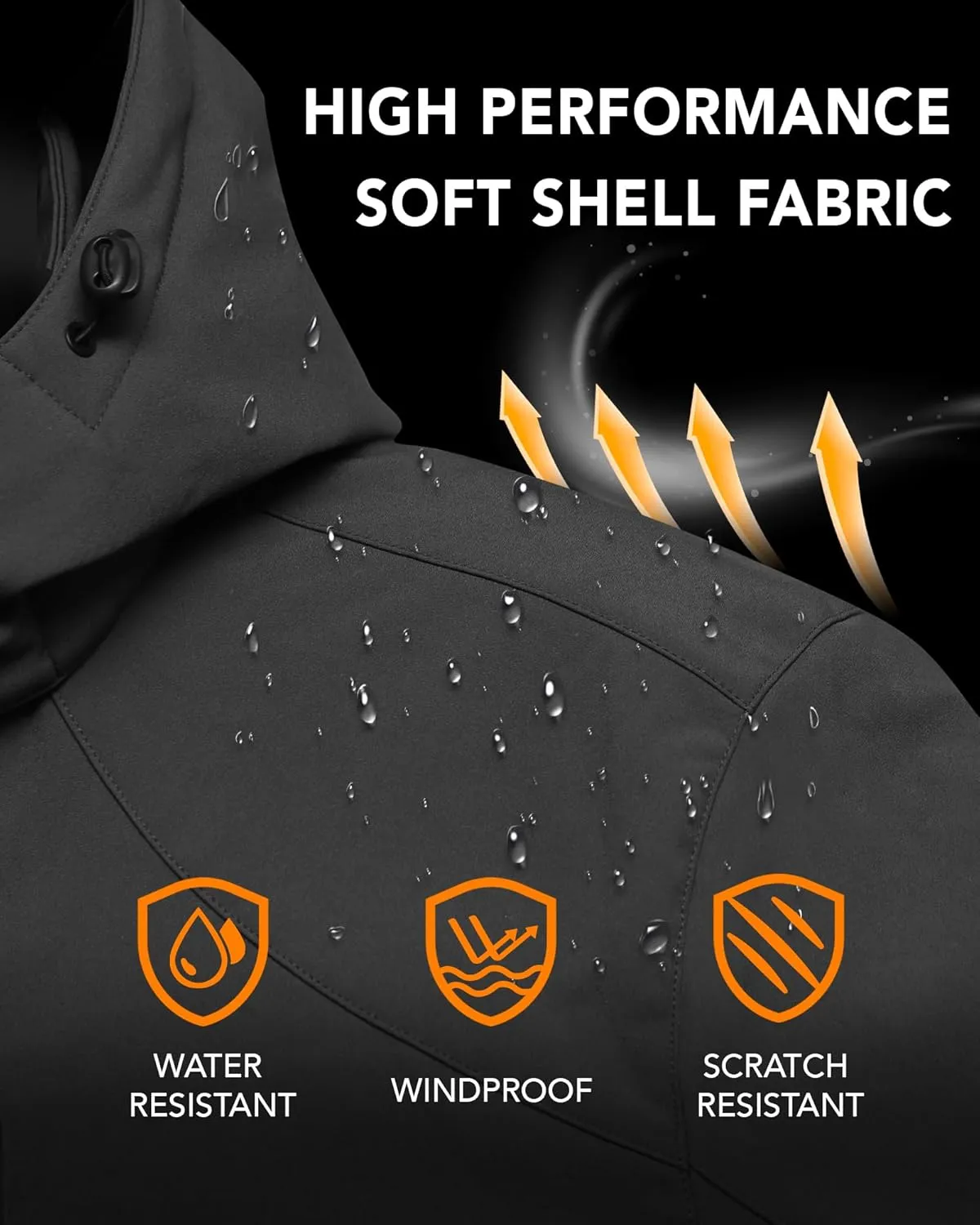 VERGOO Graphene Heated Waterproof Jackets for Women with Hood Included 18400mAh Battery Pack