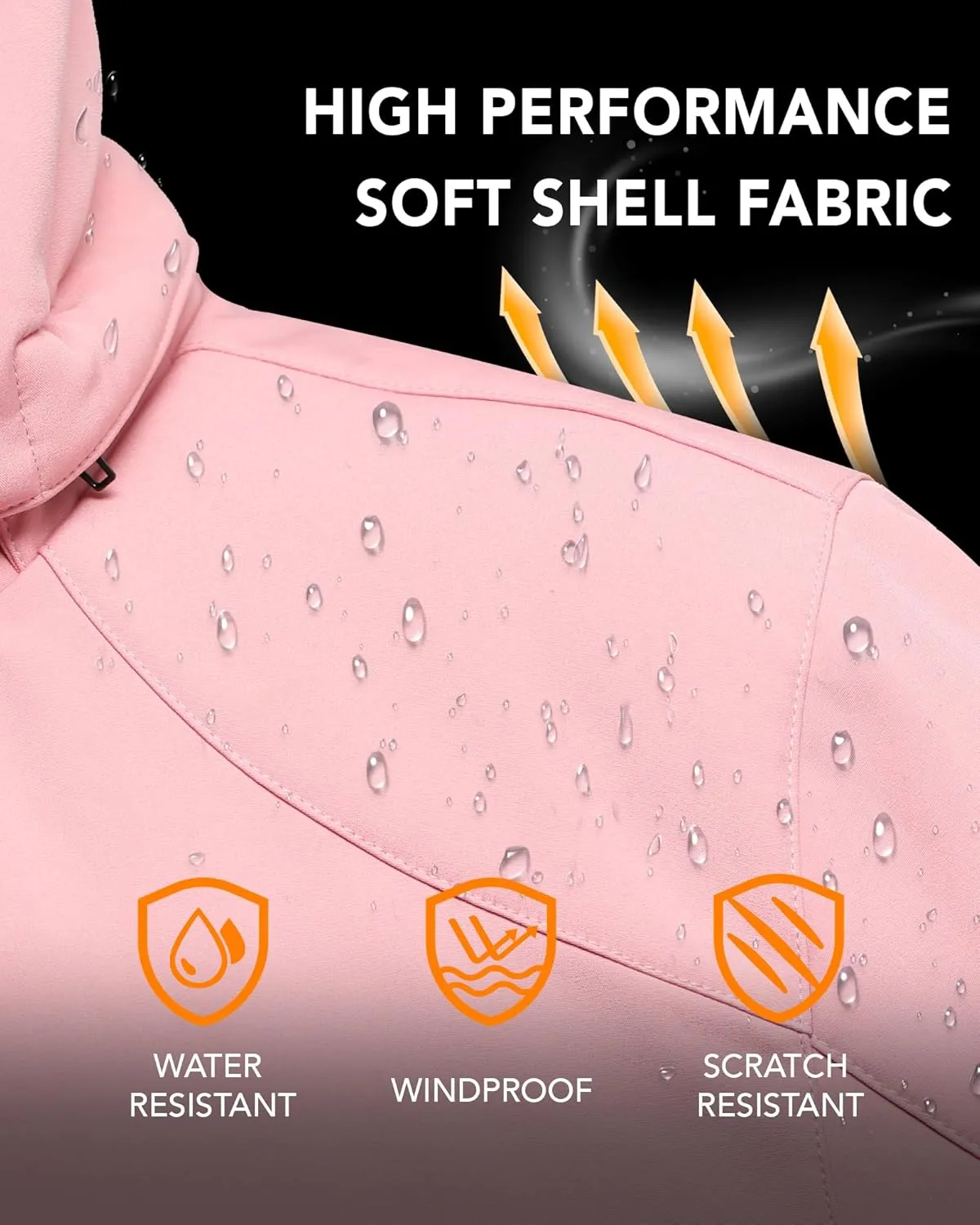 VERGOO Graphene Heated Waterproof Jackets for Women with Hood Included 18400mAh Battery Pack