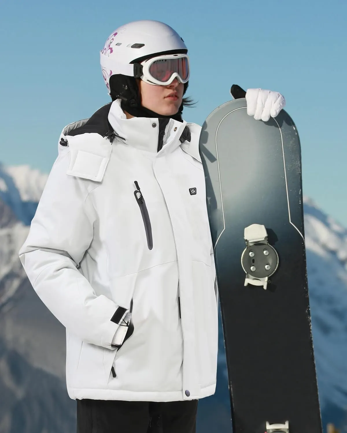 VERGOO Graphene Heated Waterproof Jackets for Women with Hood Included 18400mAh Battery Pack