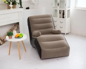 Versatile Inflatable Sofa, Dual Use Couch for Camping & Beach - Inflatable Lounger in Coffee