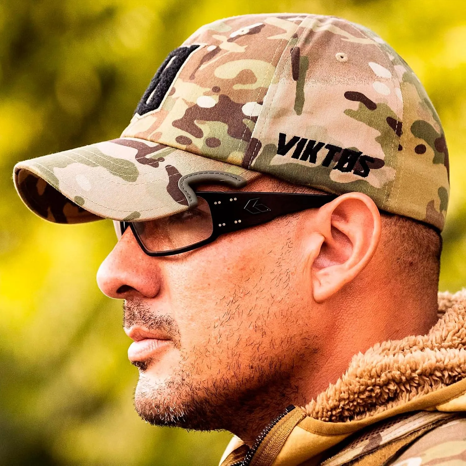 VIKTOS Men's Notch Shield Nylon/Cotton Mid-Profile No Top Button Glasses-Friendly Curved Visor Outdoor Sports Baseball Hat