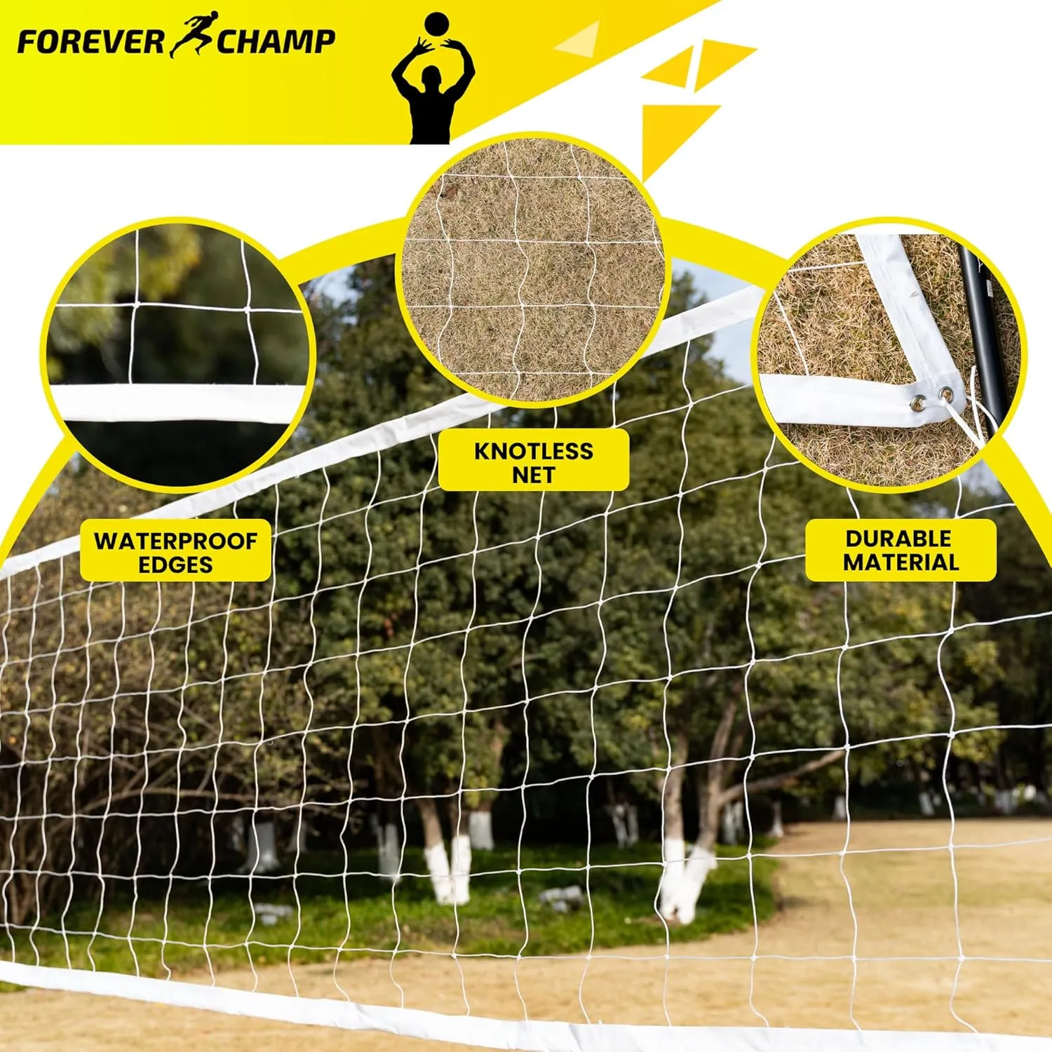 Volleyball Net Outdoor - Includes 32x3 Feet Regulation Size Net - Volleyball Net for Backyard, Beach, or Pool