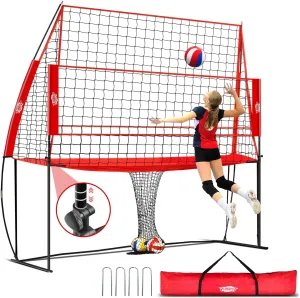 Volleyball Training Equipment,Height Adjustable Volleyball Practice Net Station for Serving, Spiking, Hitting Practice,Easy Setup Volleyball Net for Backyard Indoor Outdoor with Carryingbag