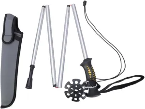 Wading Staff, Fly Fishing Stick Rod with Pouches Outdoor Hiking Fishing Accessories Light Weight Folding Alumimum Alloy