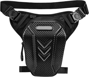 Waist Pack Motorcycle Drop Leg Bag Waist Pack Motorcycle Drop Leg Bag for Men Women Outdoor Travel Hiking Cycle Leg Bag Waterproof Hard Shell Large Capacity, Carbon fiber