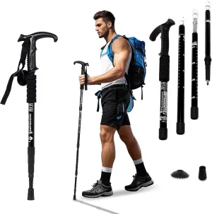 Walking Stick for Hiking, Adjustable Hiking Poles Lightweight for Men, Women and Kids, Walking Canes for Seniors Balance, Aluminum Trekking Poles Use for Travel, Skiing, Hiking, Mountaineering