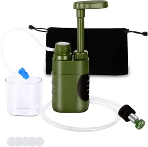 Water Purifier Pump Camping Water Filter Straw, Portable Outdoor Emergency and Survival Gear - Camping, Hiking, Backpacking
